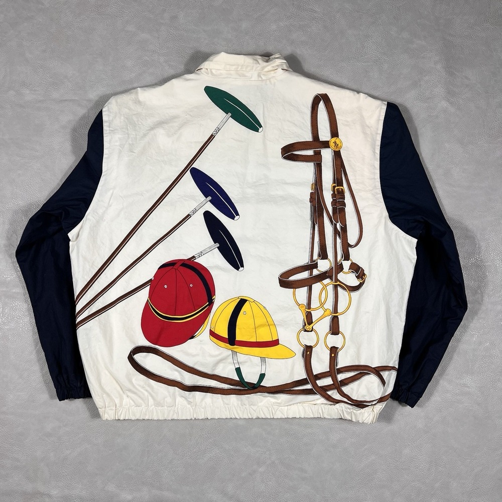 Vintage 80s 90s Polo Ralph Lauren Jacket Size Medium Equestrian Golf Jacket